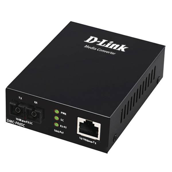 Медиаконвертер D-Link DMC-F60SC/B1A, 1×100Base-TX, 1×100Base-FX SC, 60 км