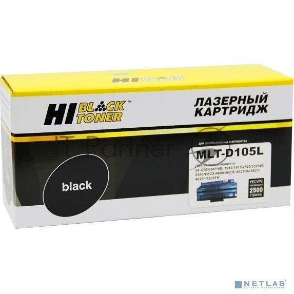 Расходные материалы Hi-Black MLT-D105L Картридж для Samsung ML1910/1915/2525/2525W/2580N/SCX4600, с чипом, 2500 стр.