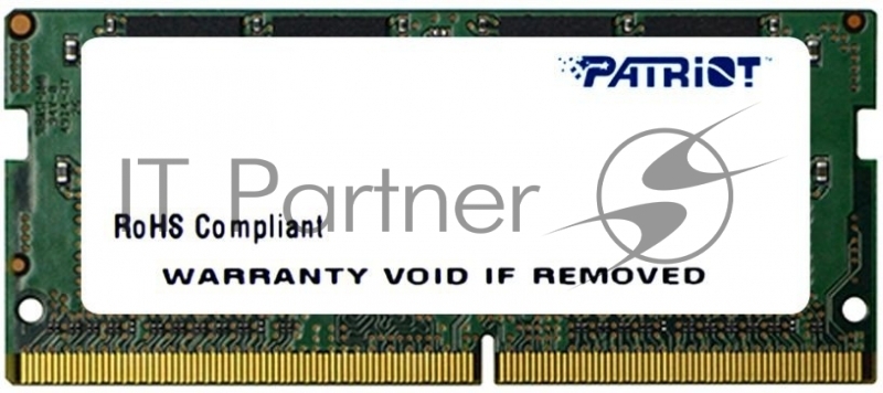 Оперативная память Patriot Signature, DDR4, 4GB (1x4 GB), 2400 MHz, CL17, SO-DIMM