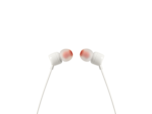 Гарнитура внутриканальные JBL Tune 110 1.2м белый проводные в ушной раковине (JBLT110WHT)