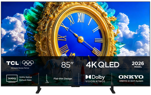 Телевизор QLED TCL 85" 85A400 черный 4K Ultra HD 144Hz MEMC DVB-T DVB-T2 DVB-C DVB-S DVB-S2 USB WiFi Smart TV