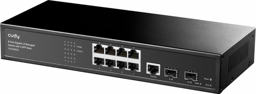 Коммутатор CUDY 8-Port Layer 2 Managed Gigabit Switch with 2 Gigabit SFP Slots 8-Port Layer 2 Managed 10/100/1000M Switch, 8 Gigabit Ethernet ports + 2 Gigabit SFP ports + 1 management port, backplane bandwidth 20Gbps, support dial-up VLAN, 250 meters extension, Layer 2 network management function, support routing, DHCP, VLAN, MAC a (GS2008S2)