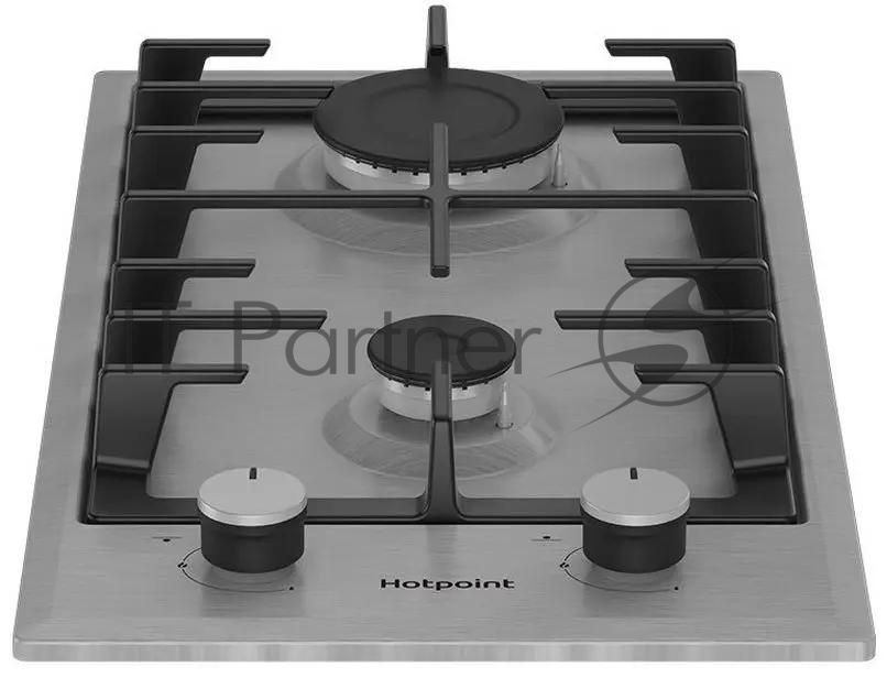 Газовая варочная поверхность Hotpoint HGMT 321 IX, 2 конфорки, нержавеющая сталь, 3900 Вт