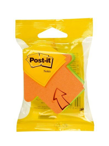 Блок самоклеящийся бумажный 3M Post-it Original 2007A Стрелка 7100172404 70x70мм 225лист. ассорти 3цв.в  упак.  "стрелка"