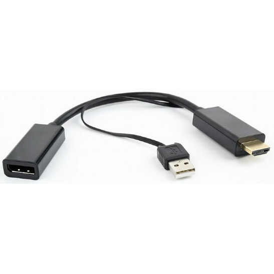 Конвертер HDMI->DisplayPort Cablexpert DSC-HDMI-DP HD19M+USBxHD20F черный
