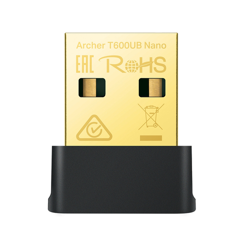 Wi-Fi адаптер + Bluetooth TP-Link Archer T600UB Nano [USB, 4 (802.11n), 5 (802.11ac), 633 Мбит/с, 5 ГГц,  2.4 ГГц, антен