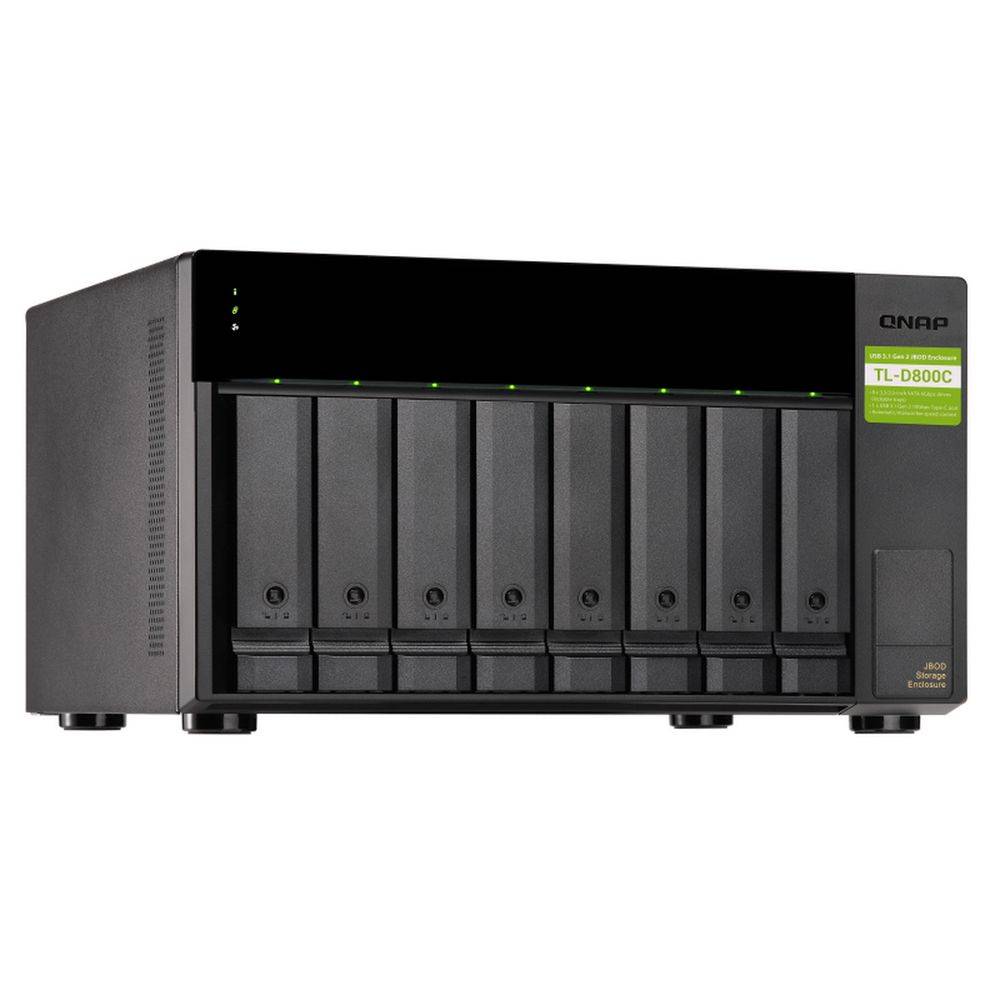 Полка расширения QNAP TL-D800C, USB 3.2 Gen 2, 8×3.5"/2.5", JBOD