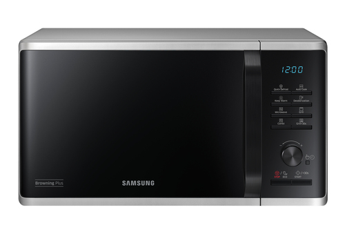 Микроволновая печь SAMSUNG MG23K3515AS/BW серебристый/черный (23л, 800 Вт, гриль, комбинированное управление) (MG23K3515AS/BW)