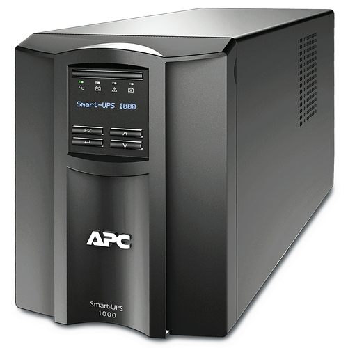Источник бесперебойного питания APC Smart-UPS 1000VA/700W, Line-Interactive, LCD, Out: 220-240V 8xC13 (4-Switched), SmartSlot, USB, SmartConnect, Black, 1 year warranty (замена SMT1000I)