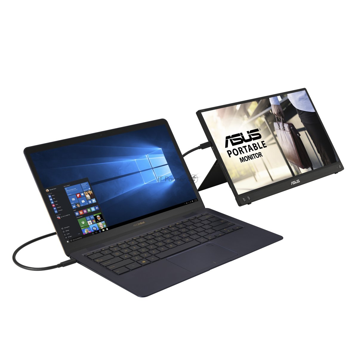Монитор 15.6" ASUS ZenScreen MB16ACV IPS 1920x1080, 60 Гц, 5 мс, 16:9, 250 кд/м², USB Type-C, портативный, Flicker Free, Low Blue Light, темно-серый