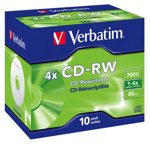 Verbatim Диск CD-RW 700Mb 2x-4x DataLife+ (10шт) (43123)
