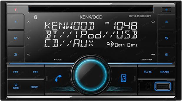 Автомагнитола Kenwood DPX-5300BT 2DIN 4x50Вт v4.2  AUX  DSP  3 RDS