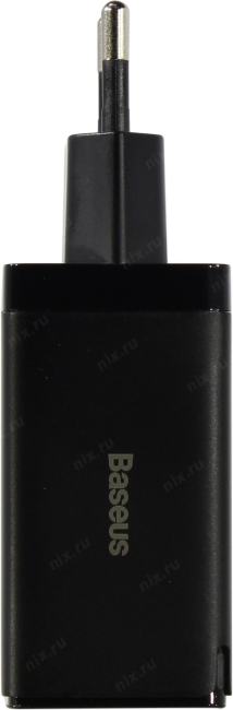 Baseus <CCGP120201 Black> Зарядное устройство USB (Вых. DC5/9/12/15/20V, 65W,  USB,  2xUSB-C,  кабель USB-C)
