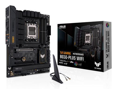 Материнская плата ASUS TUF GAMING B650-PLUS WIFI, AM5, AMD B650, 4xDDR5, 4xSATA, 3xM.2, 1xPCI-E 4.0 x16, 1xPCI-E 4.0 x4, 2xPCI-E x1, 1xHDMI, 1xDP, 1x 2.5Gb LAN, 2xUSB-A 3.2 Gen 2, 4xUSB-A 2.0, 1xUSB-C 3.2 Gen 2, 5x3.5 мм, 7.1, ATX