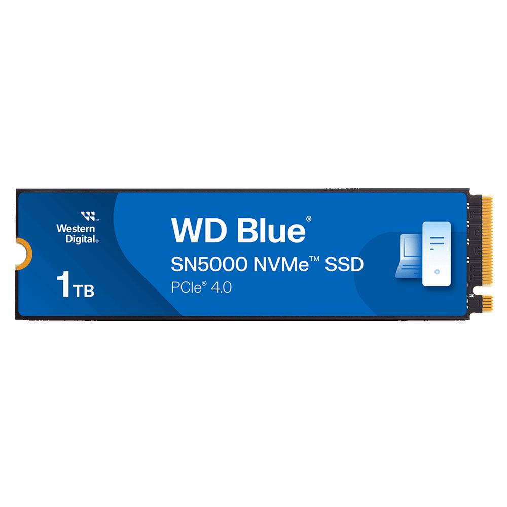 Western Digital Твердотельный M.2 2280 1TB Blue WDS100T4B0E PCIe Gen4 x4, NVMe