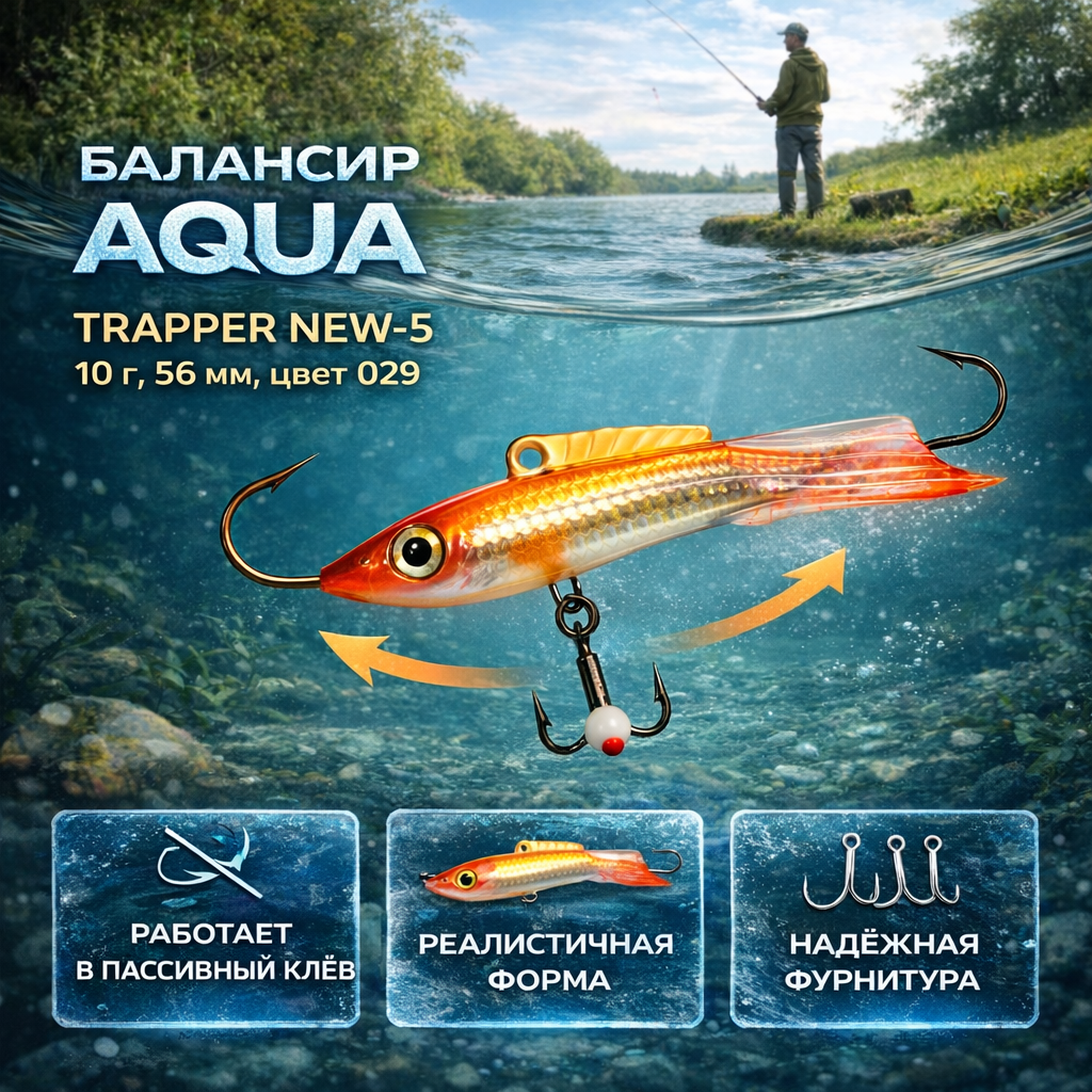 Балансир Aqua Траппер 5 10 гр 56 мм цв 029