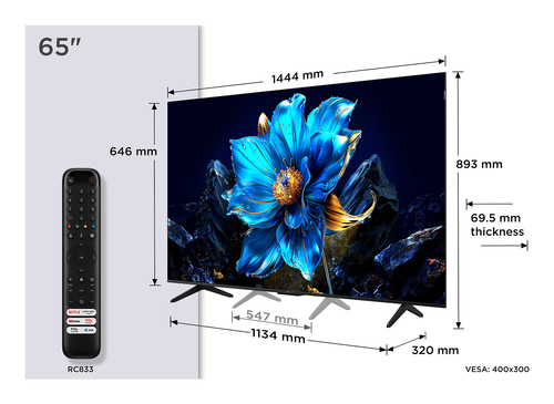 Телевизор QLED TCL 65" 65P7K черный 4K Ultra HD 60Hz DVB-T DVB-T2 DVB-C DVB-S DVB-S2 USB WiFi Smart TV