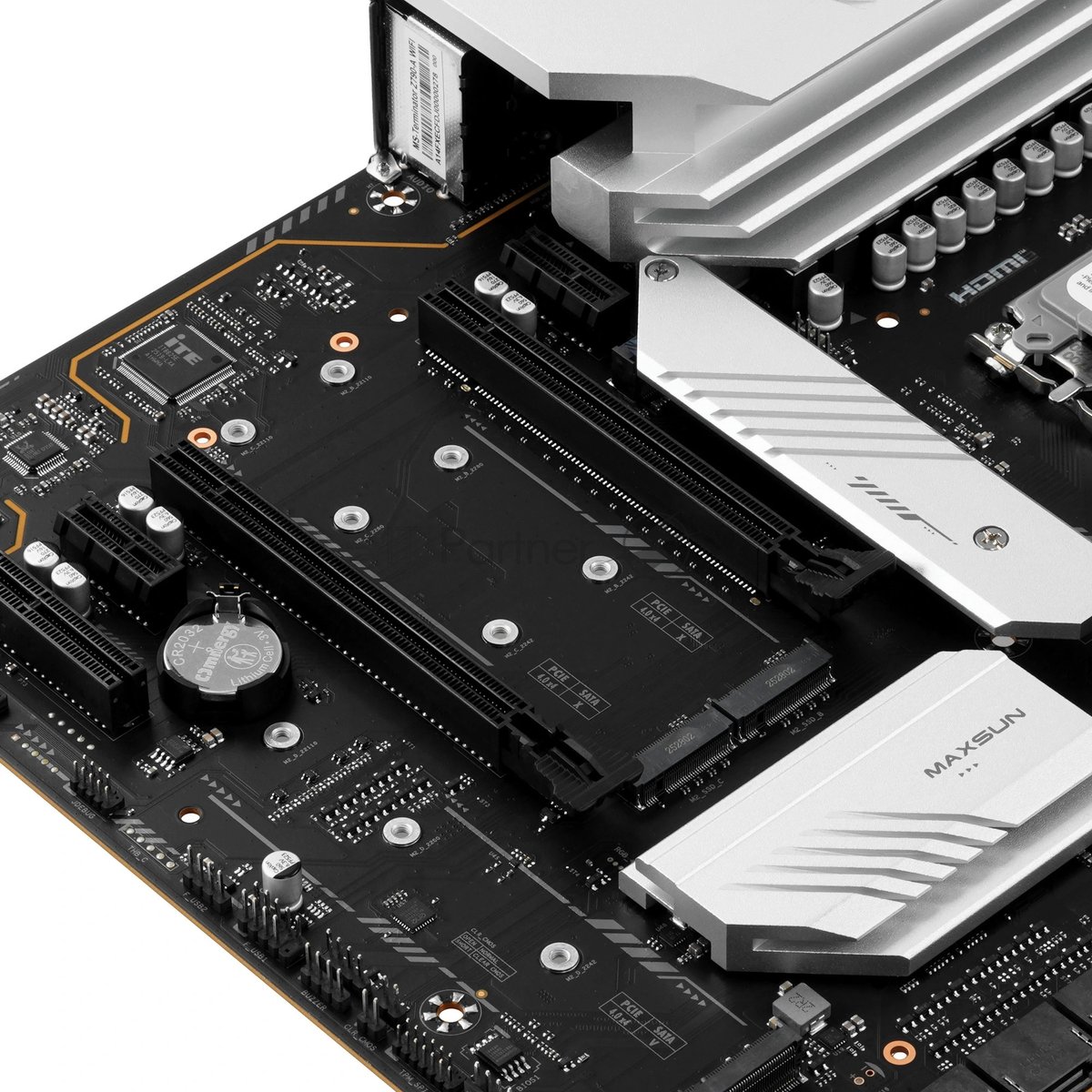 Материнская плата Maxsun MS-Terminator Z790-A WIFI, LGA1700, Intel Z790, 4xDDR5, 4xSATA, 4xPCIe 4.0 x4 M.2, 1xPCIe 5.0 x16, 1xPCIe 4.0 x16, 1xPCIe x4, 2xPCIe x1, 1xHDMI, 1xDisplayPort, 1x 2.5Gb LAN, 1xUSB 3.2 Gen2 Type-C, 4xUSB 3.2 Gen1, 4xUSB 2.0, 3x3.5 мм, 7.1, ATX