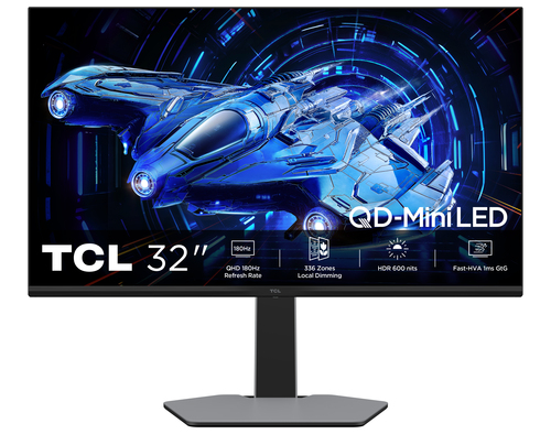 Монитор TCL 31,5" 32G64, 16:9, QD-Mini LED HVA, QHD, 1ms, 600cd, 180Hz, HDMI, DP, SPK, HAS 32G64