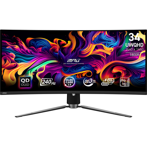 MICROSTAR MSI MPG 34" 341CQPX черный {QD OLED LED 3440x1440 240Hz 21:9  матовая  250cd 178/178 HDMI DisplayPort USB HAS}