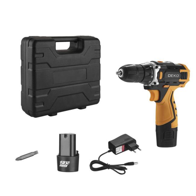 Дрель-шуруповерт Deko Banger 12V SET 3 24Вт аккум. патрон:быстрозажимной (кейс в  комплекте)  (063-4130)