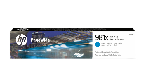 Картридж струйный Cactus CS-L0R09A 981X голуб.пигм. (150мл) для HP PageWide 556dn Enterprise/586dn (Cactus)
