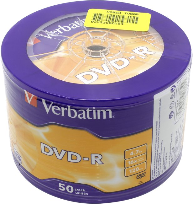DVD-R Disc Verbatim   4.7Gb  16x <уп.  50 шт> <43731>