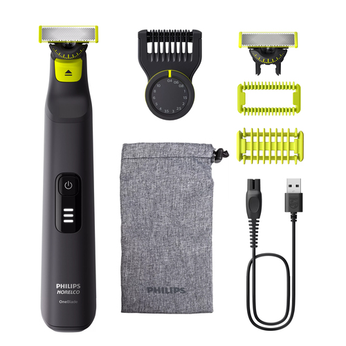 Триммер Philips OneBlade Pro QP6542/15 черный (насадок в компл:3шт)