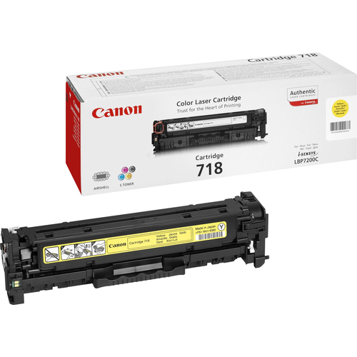 Оригинальный лазерный картридж Canon 718Y 2659B002 для Canon LBP-7200/ LBP-7660/ LBP-7680/ MF8330/ MF8340/ MF8350/ MF8360/ MF8380, желтый, 2900 страниц