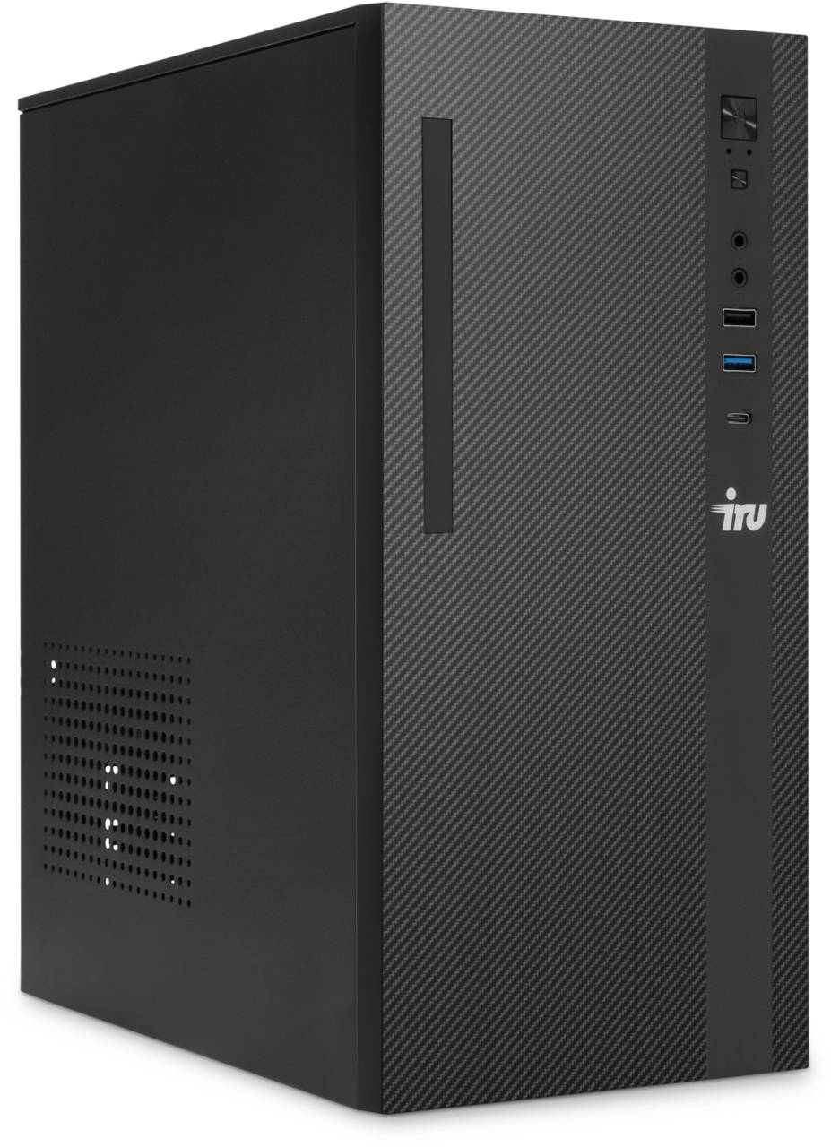 Настольный компьютер iRU - 310SC, Intel Core i5 12400 2500MHz, DDR4 32 ГБ, SSD 512 ГБ, Intel UHD Graphics 730, чёрный, Windows 11 Pro 64, Midi Tower, 2140119