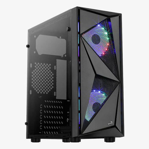 Корпус для ПК Aerocool - Glider Cosmo-G-BK-v1, 4х2.5", 1х3.5", 2xUSB2.0, 1xUSB3.0, Midi Tower, без БП, цвет чёрный, COSMO-G-BK-V1
