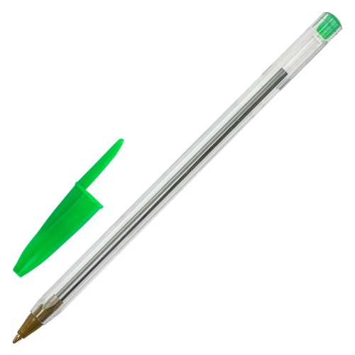 Ручка шариковая Staff "Basic Budget BP-04", зеленая, линия письма 0,5 мм, с штрихкодом
