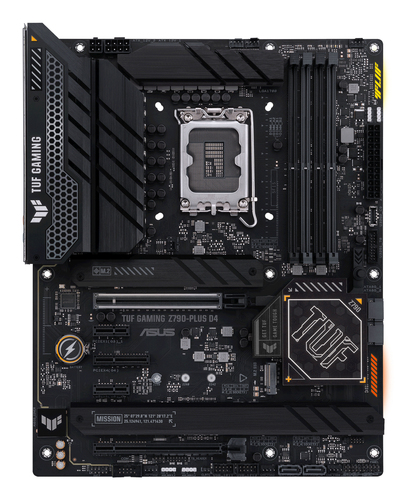 ASUS TUF GAMING Z790-PLUS D4 (Socket 1700, ATX, 4xDDR4(128GB), DP/HDMI, 1xPCIe 5.0x16/1xPCIe 4.0x16/1xPCIe 4.0x4, 2xPCIe 3.0, 1xLAN (2.5GbE), 4xSATA 6Gb/s, 4xM.2, 2xType-C, 6xUSB 3.2)