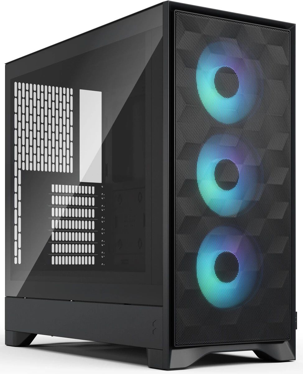 Корпус ПК без блока питания/ Case Fractal Design Pop 2 Air TG RGB, Midi-Tower, 3x120mm, 1xUSB-C + 1xUSB-A 3.2 ATX, mATX, mITX Black