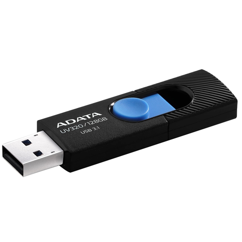USB накопитель ADATA - UV320, USB Type A (USB 3.2 Gen 1), 128 ГБ, read speed-100MB/s, цвет чёрный, AUV320-128G-RBKBL