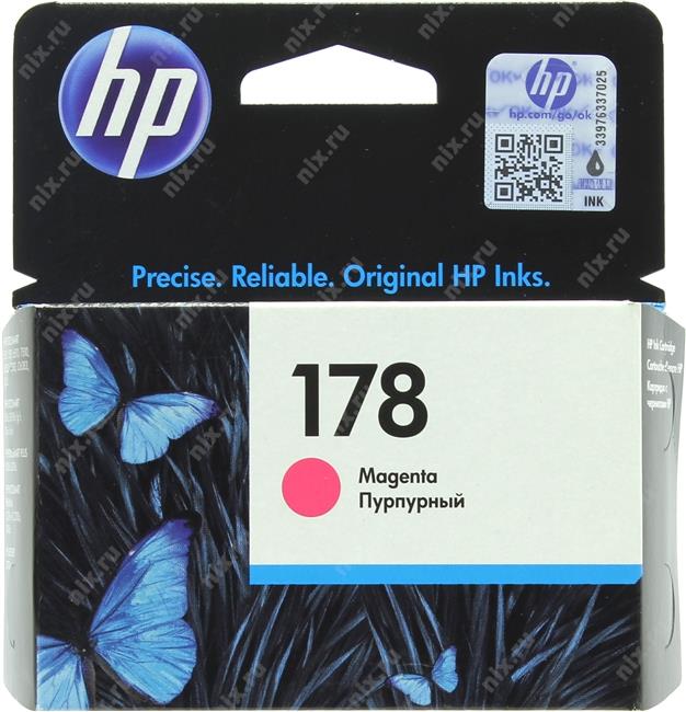 Картридж HP 178 Magenta для Photosmart D5463/B109c/B109g/B010b/5510(B111b)/5515(B111j)/6510(B211b)/7510(C311b)/B8553 Photosmart Plus Deskjet 3070/B210b Photosmart Prem Fax C410c Photosmart Premium C310b Photosmart Wireless C309h/B110b (300 стр) ( CB319HE )