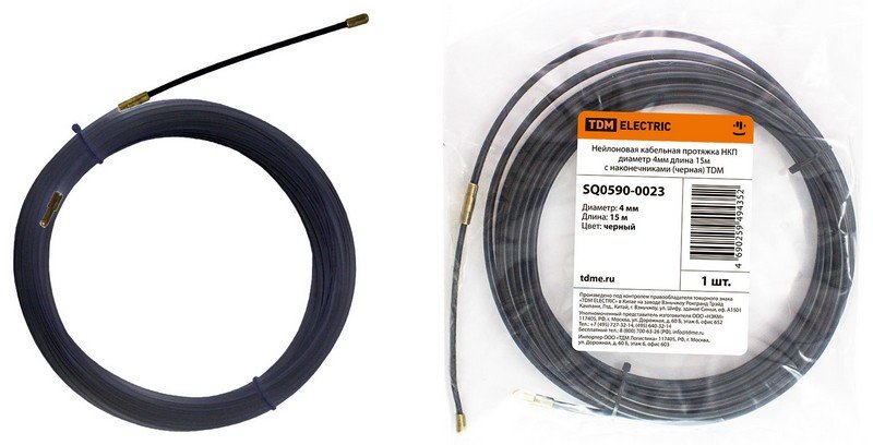 Протяжка кабельная TDM ЕLECTRIC SQ0590-0023, 4мм, 15м, черная