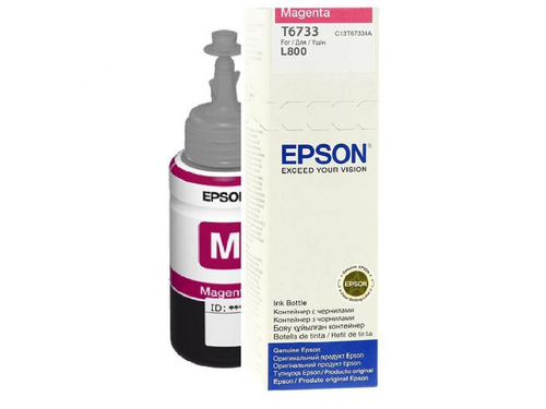 Чернила Epson 673, 70мл, пурпурный, оригинальные для Epson L800/L805/L810/L850/L1800 (C13T67334A/C13T673398)