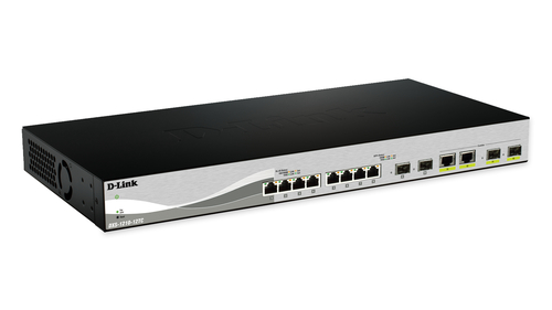Коммутатор Управляемый D-Link - DXS-1210-12SC, Layer 2 Plus, 10-SFP+, 2-combo-10GbE, ROM-128MB, RAM-256MB, SNMP, telnet, Web, в стойку, чёрный, DXS-1210-12SC/B1A