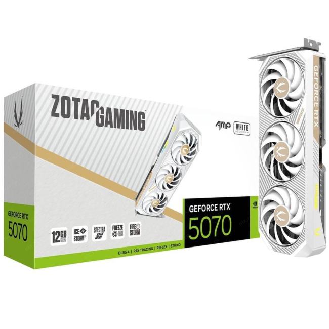 ZT-B50700FQ-10P  Видеокарта Zotac PCI-E 5.0 RTX 5070 AMP WHITE ED NVIDIA GeForce RTX 5070 12Gb 192bit  GDDR7  2587/28000