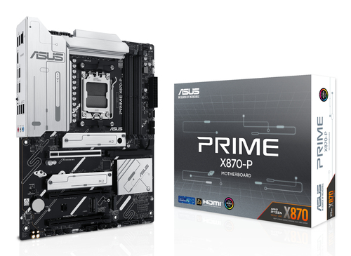 Материнская плата ASUS PRIME X870-P, AM5, AMD X870, 4xDDR5, 4xSATA, 4xM.2, 1xPCIe 5.0 x16, 1xPCIe 4.0 x16, 1xPCIe x1, HDMI, 1x2.5Gb LAN, USB Type-C, 3x3.5 мм, 7.1, ATX