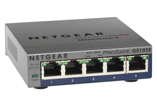 Коммутатор NETGEAR GS105PE-10000S 5-port 10/100/1000 Мбит/с коммутатор (из них 2port с PoE) с внешним блоком питания и возможностью питания от PoE. PoE бюдже#