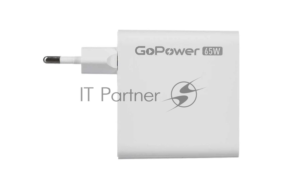 Сетевое зарядное устройство GOPOWER 1USB+2TYPE-C 65W QC3.0 GAN белый
