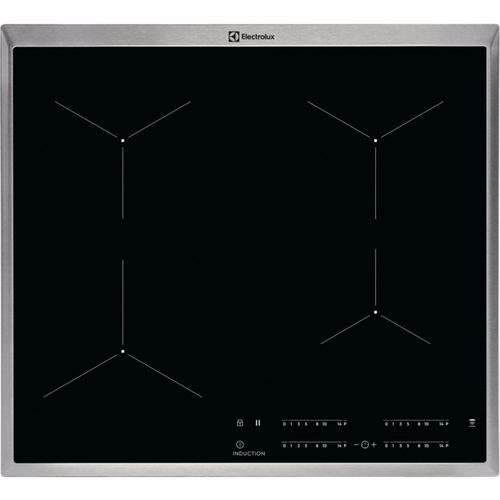 Встраиваемая варочная поверхность ELECTROLUX/ индукционная, 60 см, распознавание наличия посуды, черный цвет, рамка из нержавеющей стали