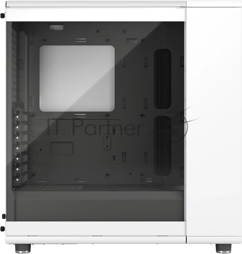 Компьютерный корпус без блока питания Case Fractal Design North TG Clear Tint, Midi-Tower, 2x140мм, 2xUSB-A 3.2 + 1xUSB 3.2 Type-C ATX, mATX, mITX Wood panel, Chalk белый