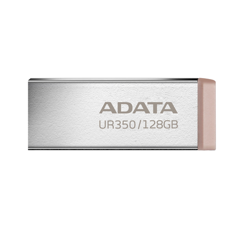 USB накопитель ADATA - UR350, USB Type A (USB 3.2 Gen 1), 128 ГБ, read speed-100MB/s, цвет коричневый, UR350-128G-RSR/BG