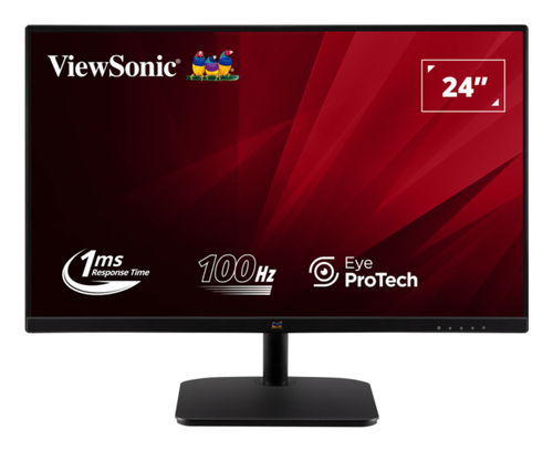 Монитор 23.8" ViewSonic VA2432-H-2 IPS 1920x1080, 75 Гц, 1 мс (MPRT), 16:9, 250 кд/м², VGA, HDMI 1.4, 3.5 Jack, HDR10, FreeSync, черный