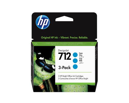 Картридж Cartridge HP 712 для DJ T230/T630/T650/Studio, голубые, тройная упаковка 3ED67A (3*29мл)