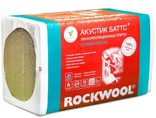 Минеральная вата ROCKWOOL Акустик Баттс (1000х600х50) 10 шт (6 м2, 0,3 м3) в упаковке