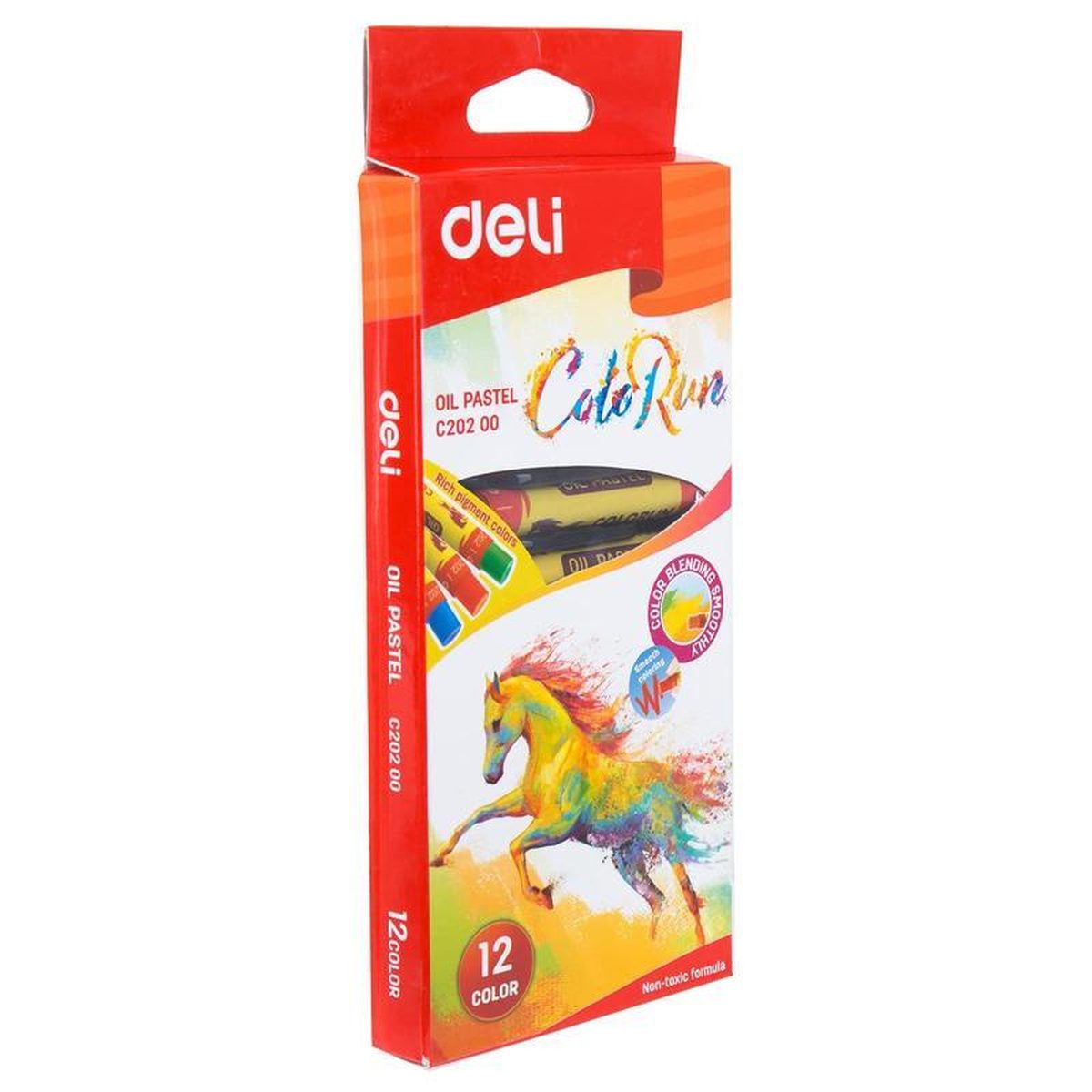 Пастель масляная 12 цветов Deli ColoRun, круглая, 36 уп.